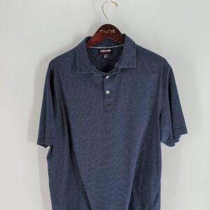 Kirkland Signature‎ White Striped Collared Performance Polo Shirt Navy Size XL